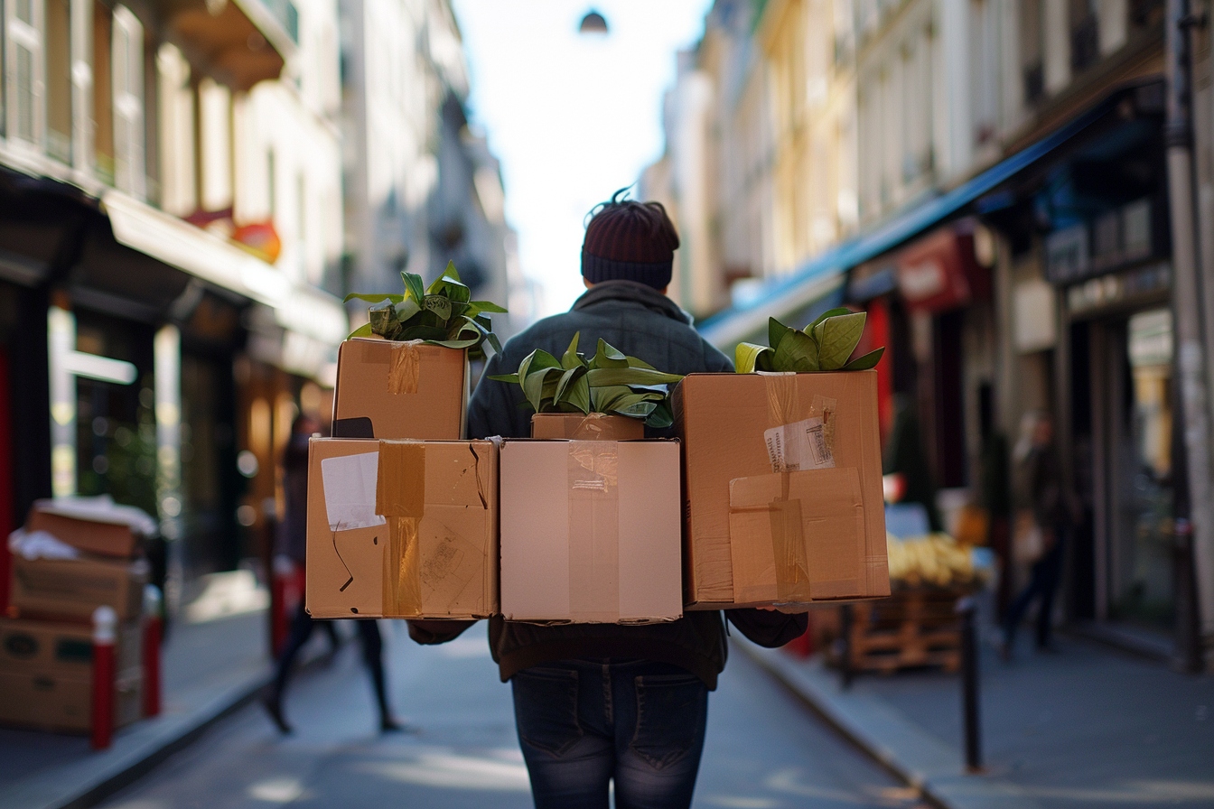 Personnes utilisant des méthodes alternatives pour un déménagement sans camion à Villeurbanne